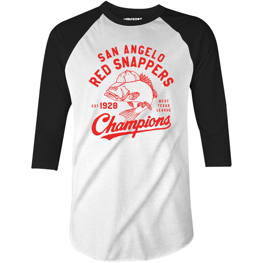 San Angelo Red Snappers - Texas - Vintage Defunct Baseball Teams - 3/4 Sleeve Raglan T-Shirt