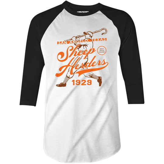 San Angelo Sheep Herders - Texas - Vintage Defunct Baseball Teams - 3/4 Sleeve Raglan T-Shirt