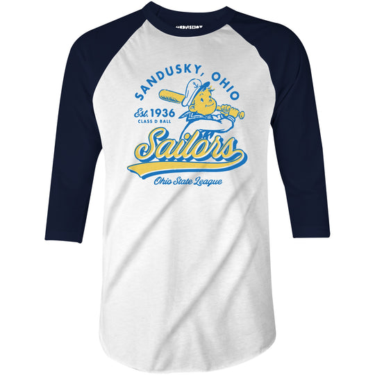Sandusky Sailors - Ohio - Vintage Defunct Baseball Teams - 3/4 Sleeve Raglan T-Shirt