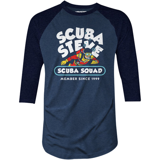 Scuba Steve Scuba Squad - 3/4 Sleeve Raglan T-Shirt