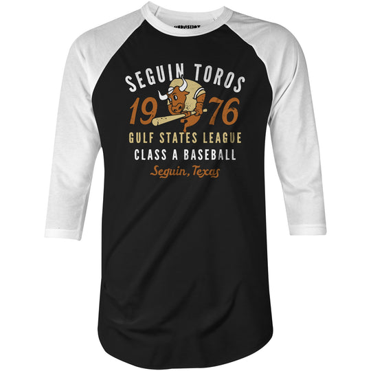 Seguin Toros - Texas - Vintage Defunct Baseball Teams - 3/4 Sleeve Raglan T-Shirt