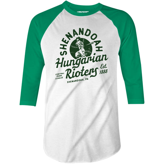 Shenandoah Hungarian Rioters - Pennsylvania - Vintage Defunct Baseball Teams - 3/4 Sleeve Raglan T-Shirt