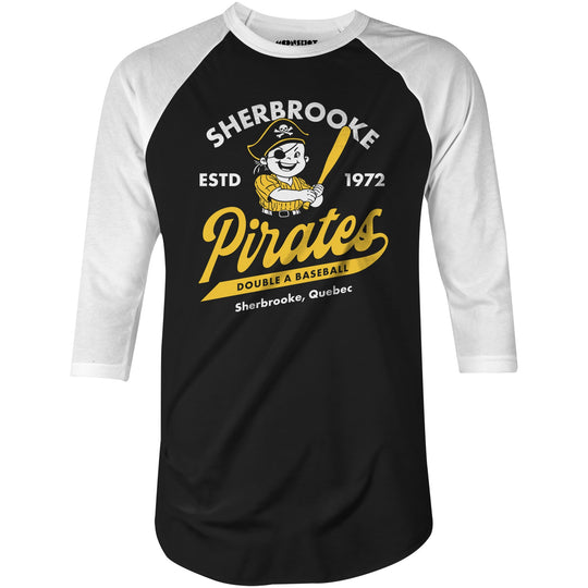 Sherbrooke Pirates - Quebec - Vintage Defunct Baseball Teams - 3/4 Sleeve Raglan T-Shirt