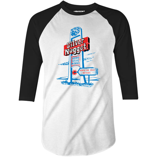 Silver Nugget - Vintage Las Vegas - 3/4 Sleeve Raglan T-Shirt