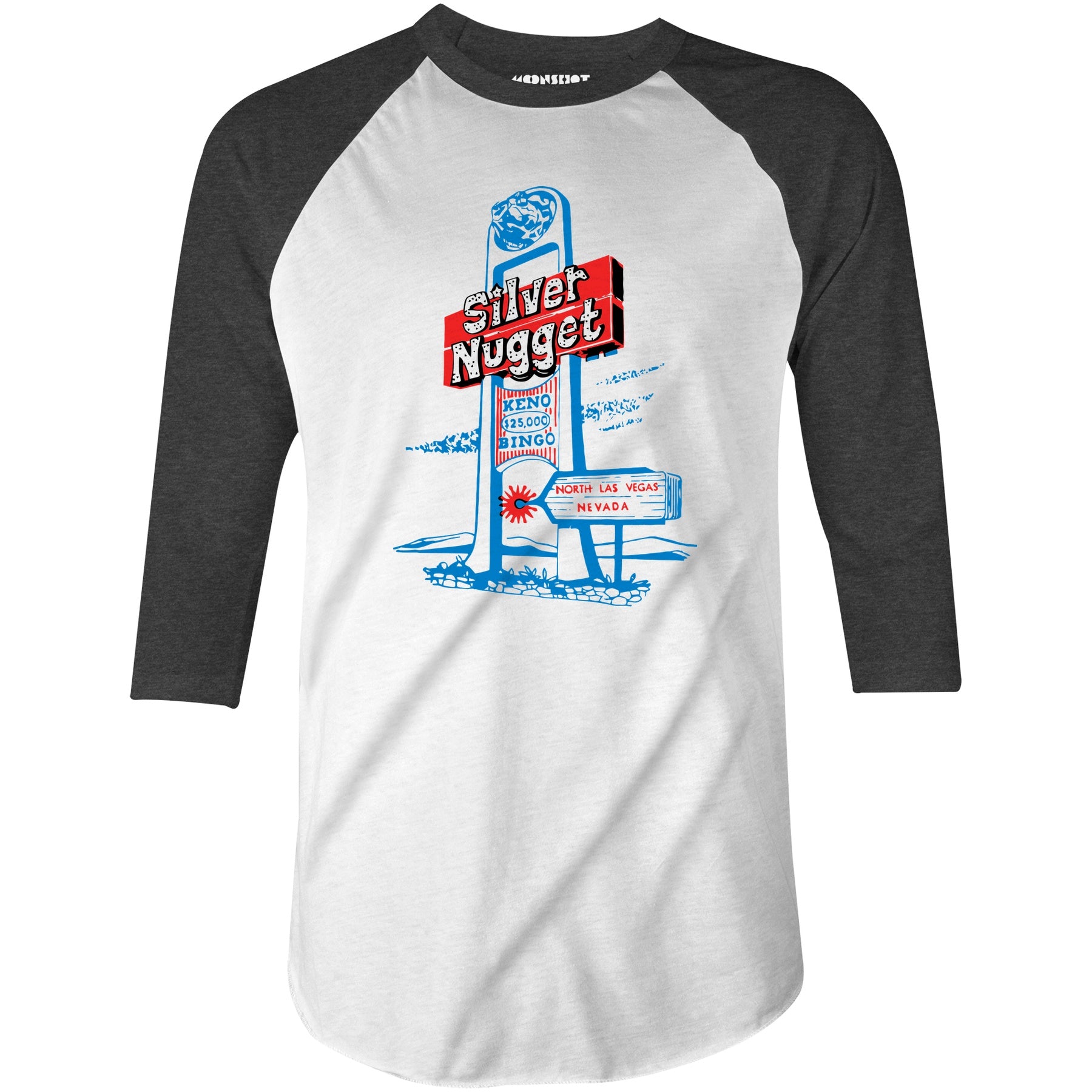 Silver Nugget - Vintage Las Vegas - 3/4 Sleeve Raglan T-Shirt