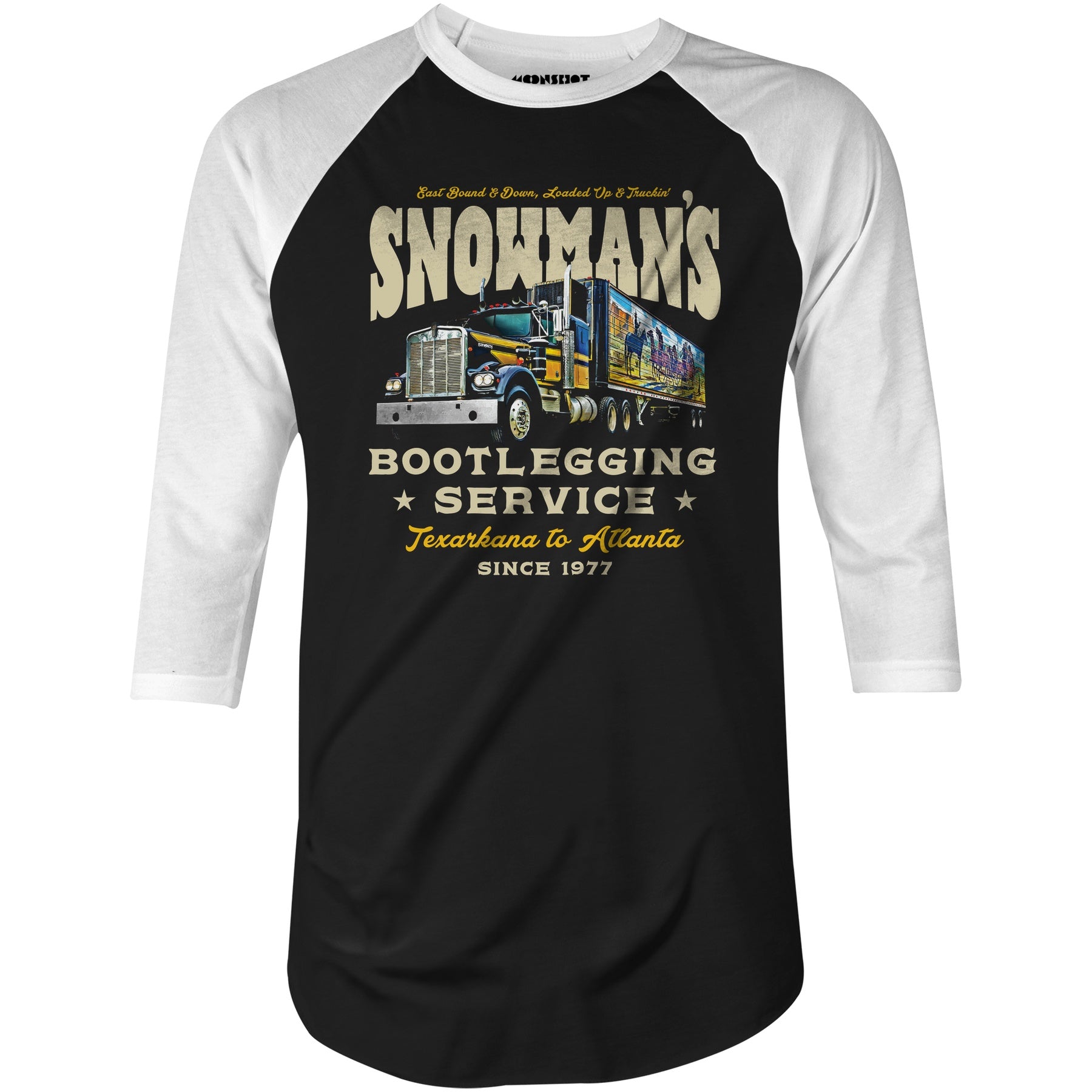 Snowman's Bootlegging Service - 3/4 Sleeve Raglan T-Shirt