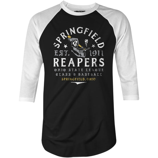 Springfield Reapers - Ohio - Vintage Defunct Baseball Teams - 3/4 Sleeve Raglan T-Shirt