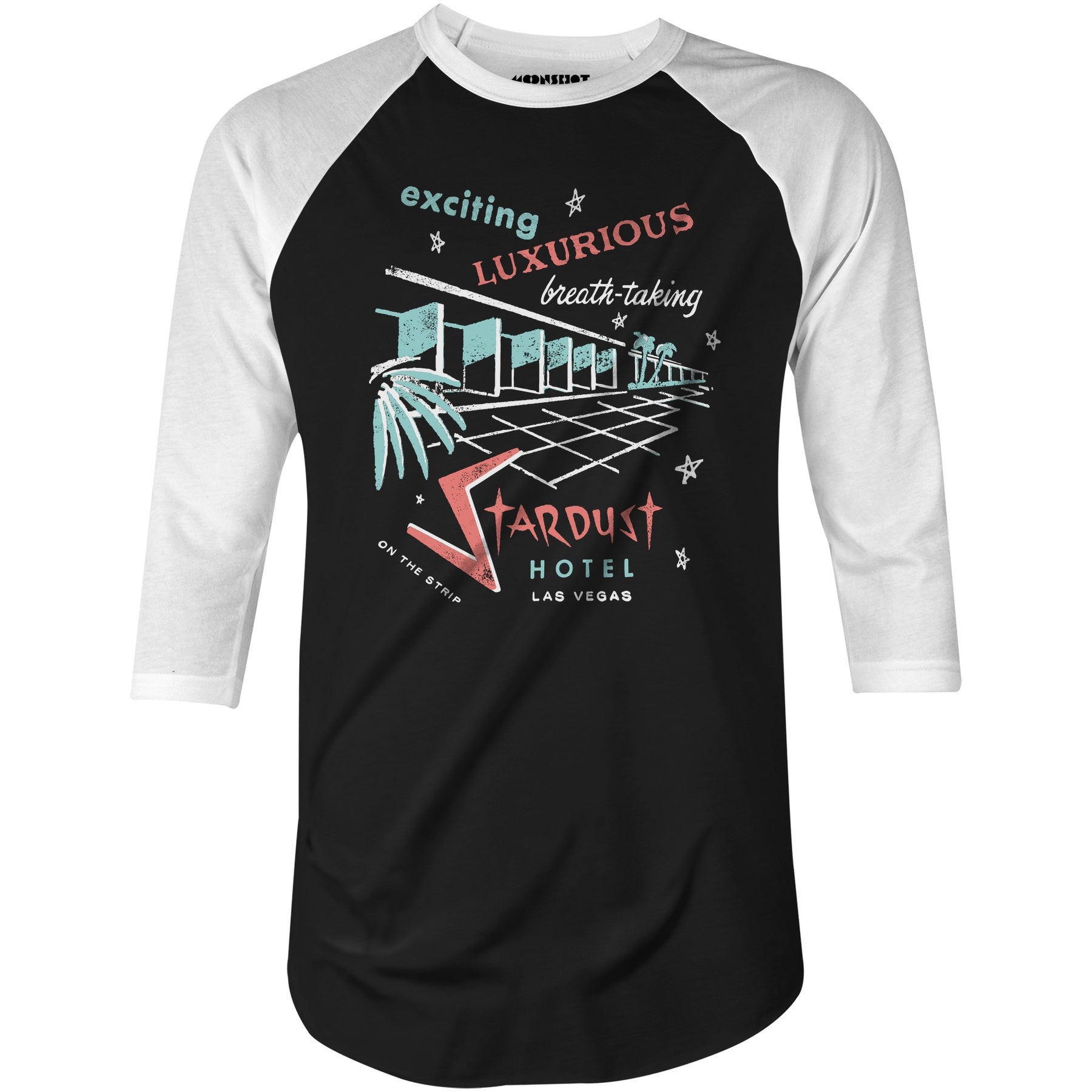 Stardust Hotel - Vintage Las Vegas - 3/4 Sleeve Raglan T-Shirt