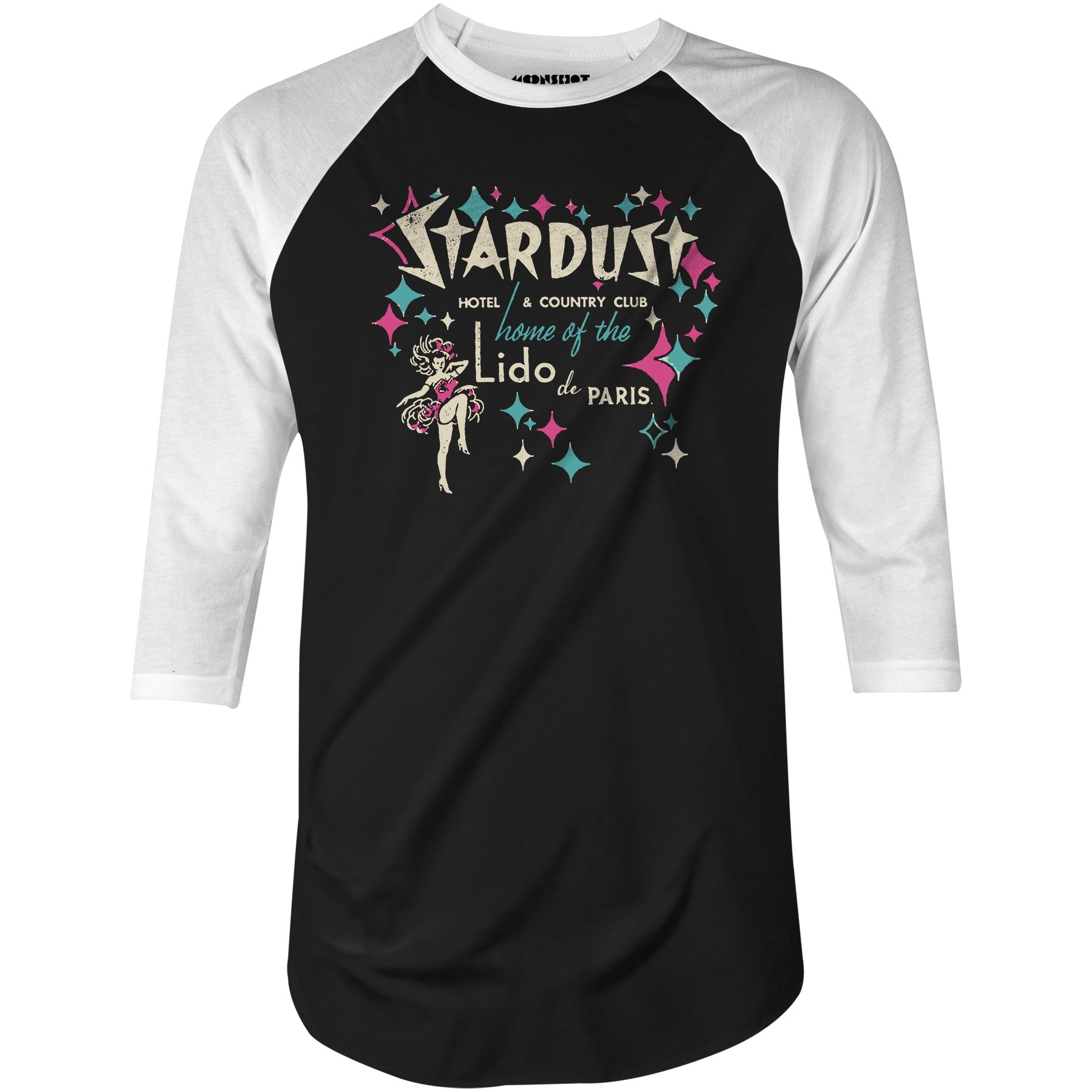 Stardust - Vintage Las Vegas - 3/4 Sleeve Raglan T-Shirt