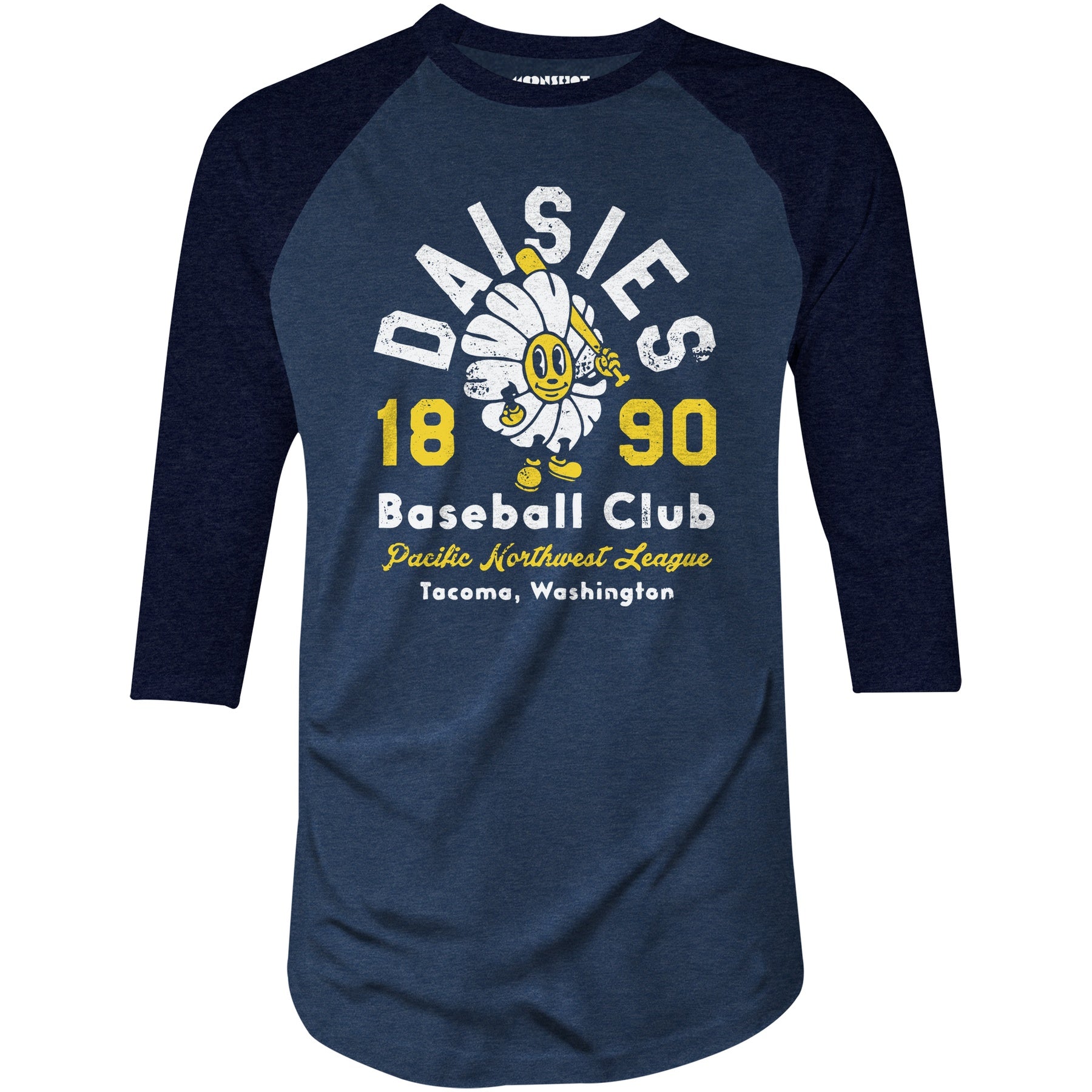 Tacoma Daisies - Washington - Vintage Defunct Baseball Teams - 3/4 Sleeve Raglan T-Shirt