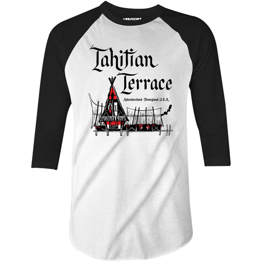 Tahitian Terrace - Anaheim, CA - Vintage Tiki Bar - 3/4 Sleeve Raglan T-Shirt