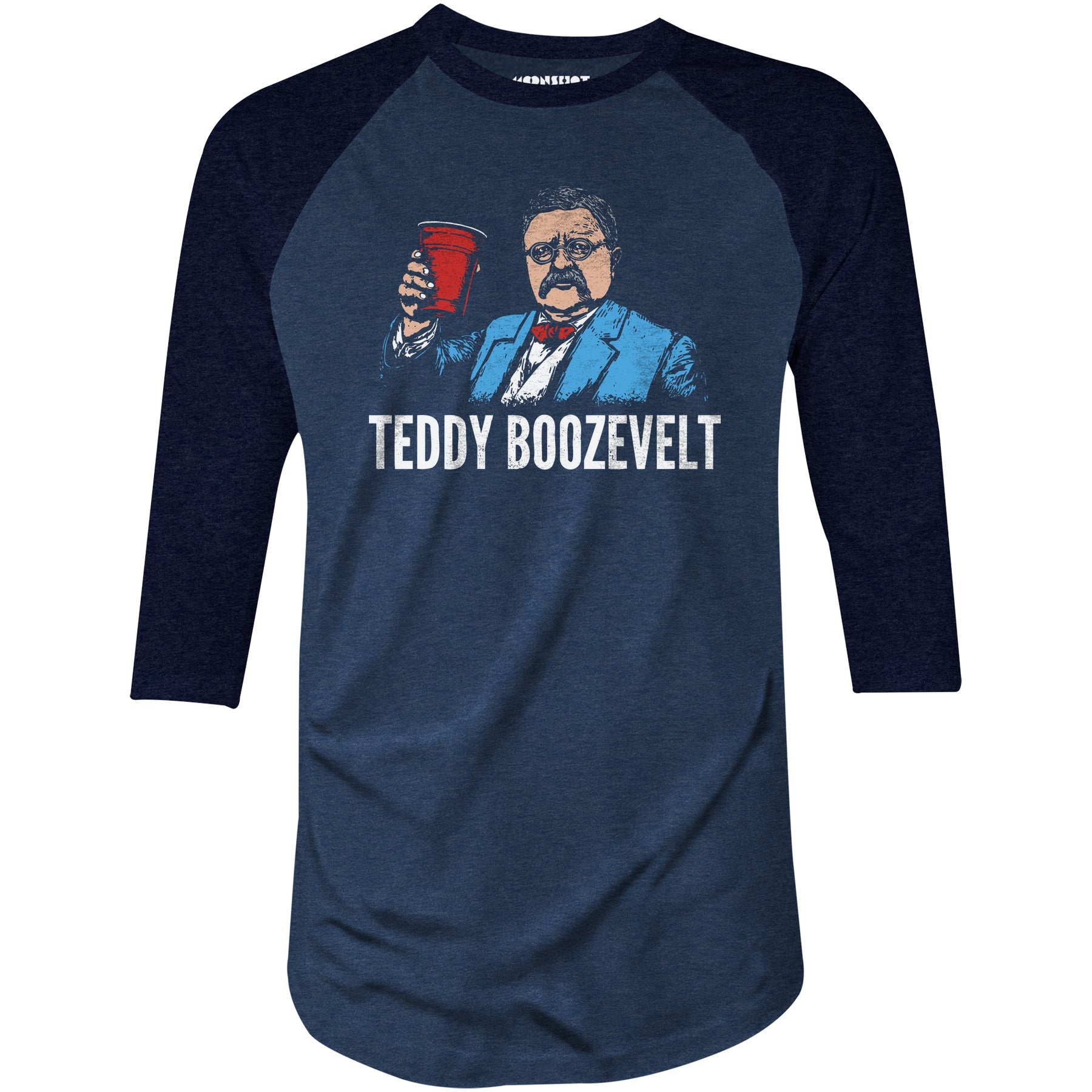 Teddy Boozevelt - 3/4 Sleeve Raglan T-Shirt