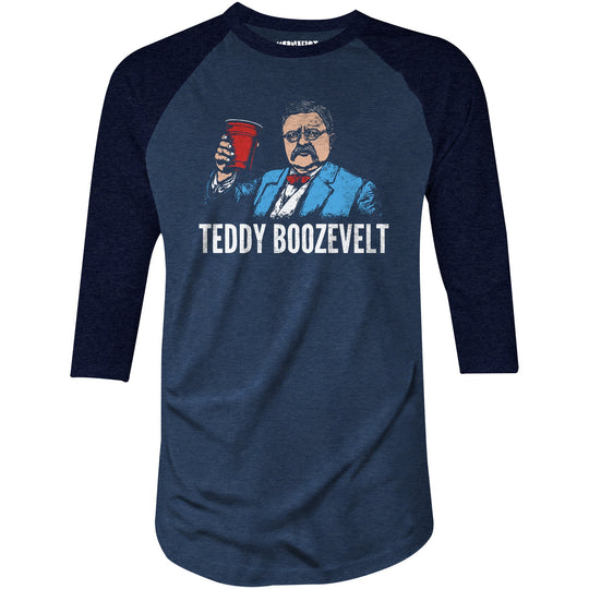 Teddy Boozevelt - 3/4 Sleeve Raglan T-Shirt