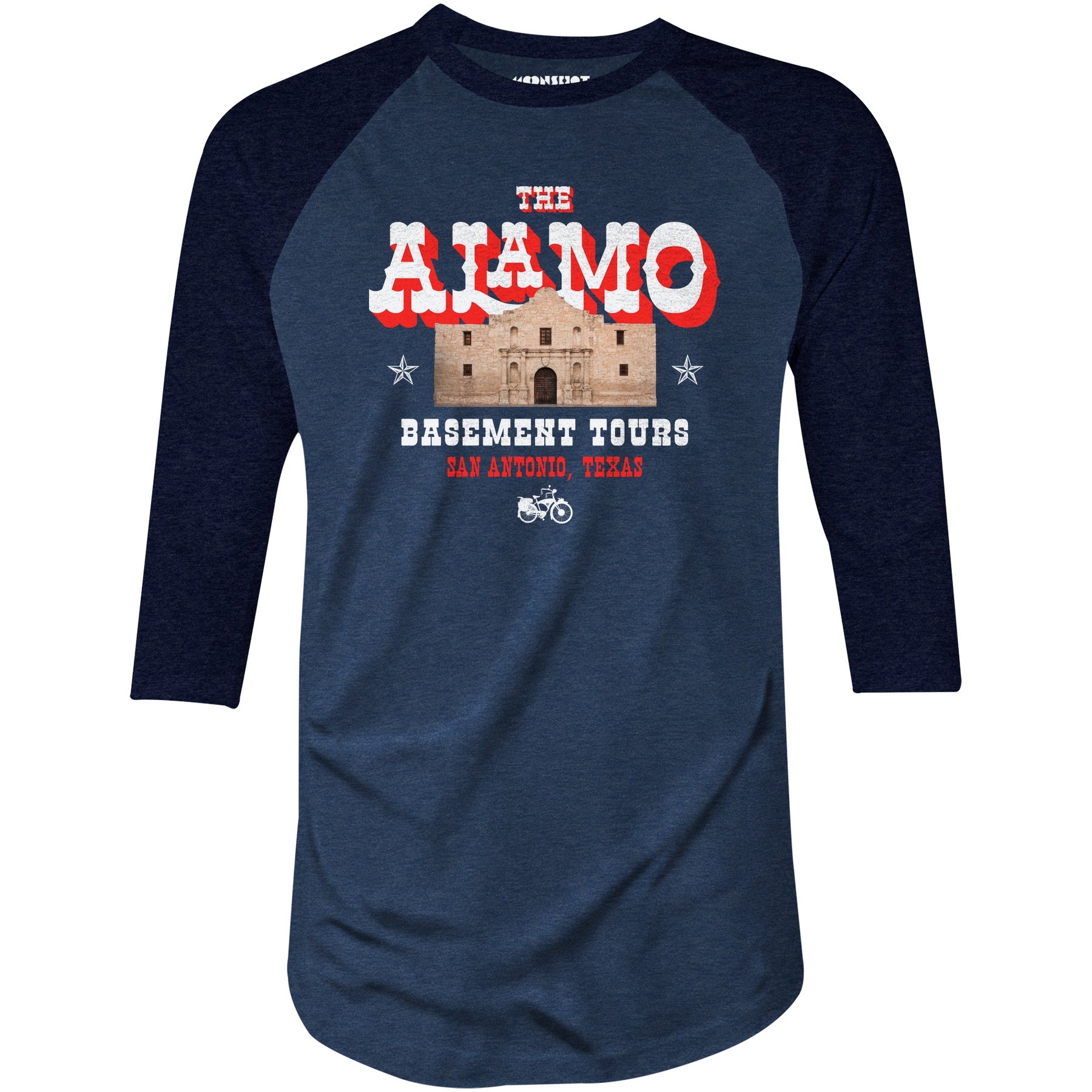 The Alamo Basement Tours - 3/4 Sleeve Raglan T-Shirt