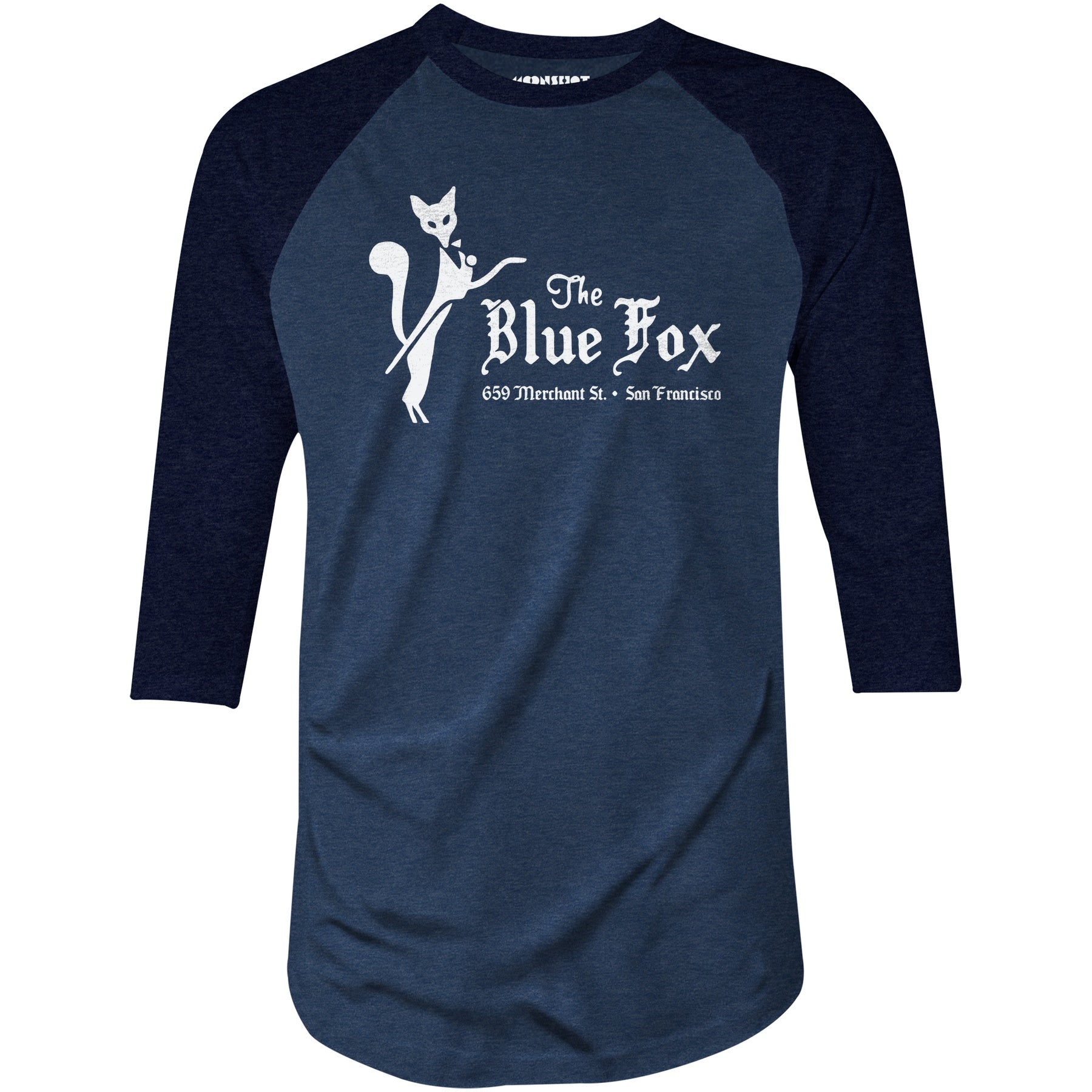 The Blue Fox - San Francisco, CA - Vintage Restaurant - 3/4 Sleeve Raglan T-Shirt