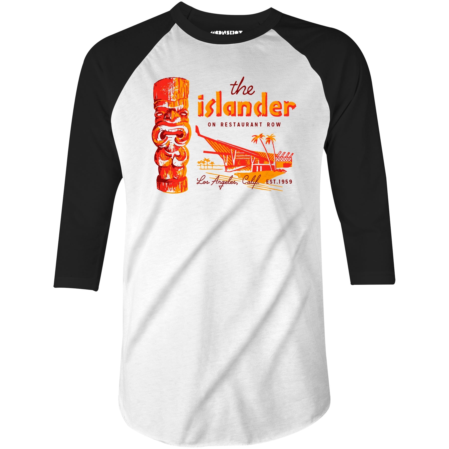 The Islander 1959 - Los Angeles, CA - Vintage Tiki Bar - 3/4 Sleeve Raglan T-Shirt