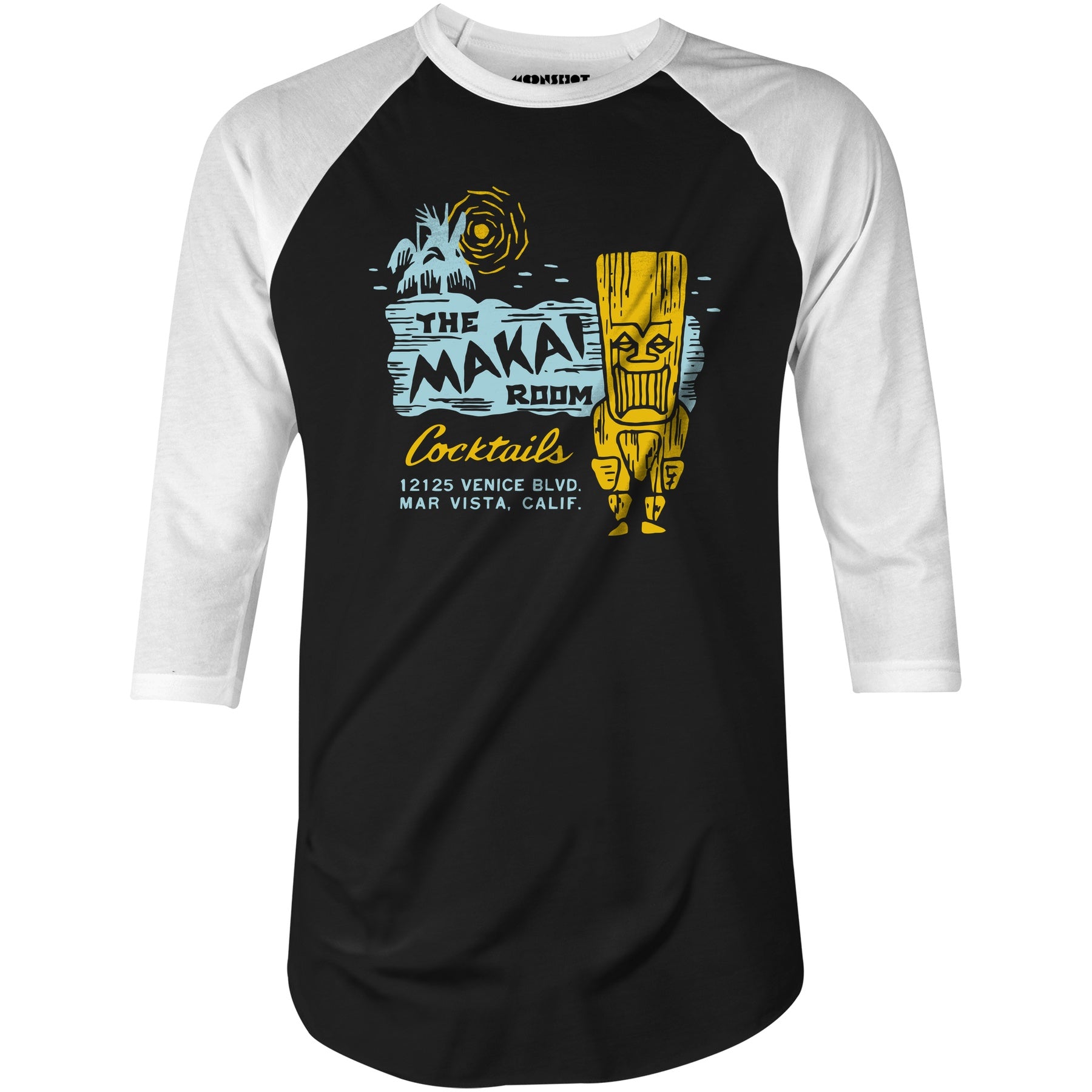 The Makai Room - Los Angeles, CA - Vintage Tiki Bar - 3/4 Sleeve Raglan T-Shirt