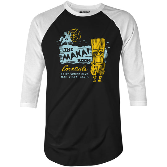 The Makai Room - Los Angeles, CA - Vintage Tiki Bar - 3/4 Sleeve Raglan T-Shirt