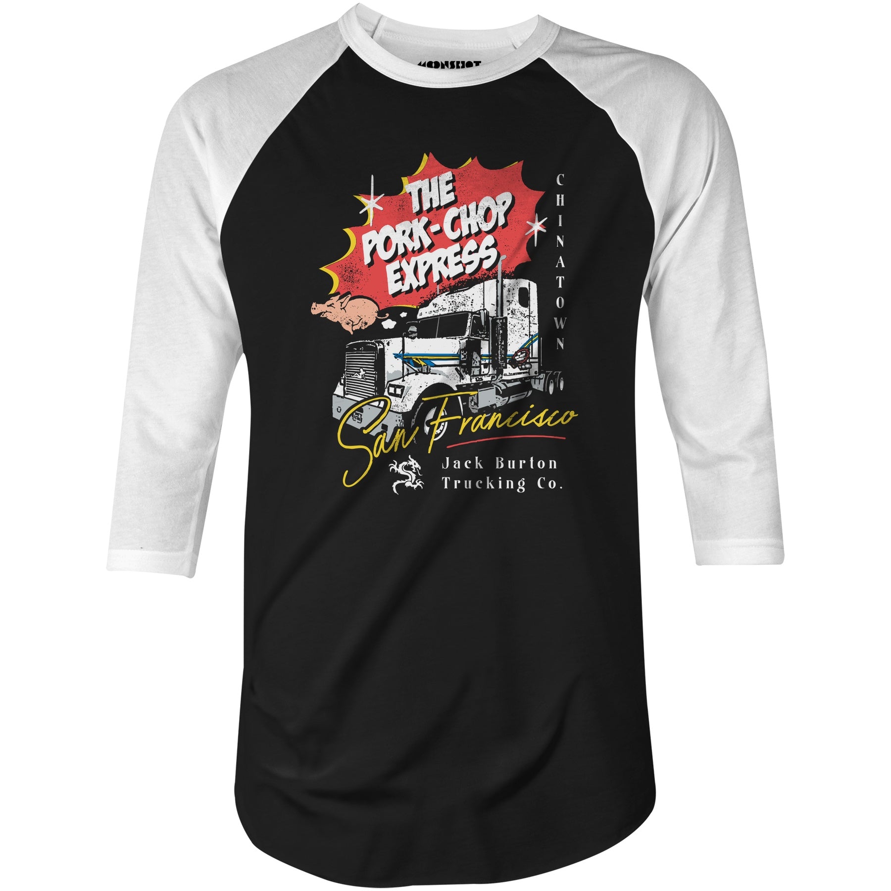The Pork Chop Express - 3/4 Sleeve Raglan T-Shirt