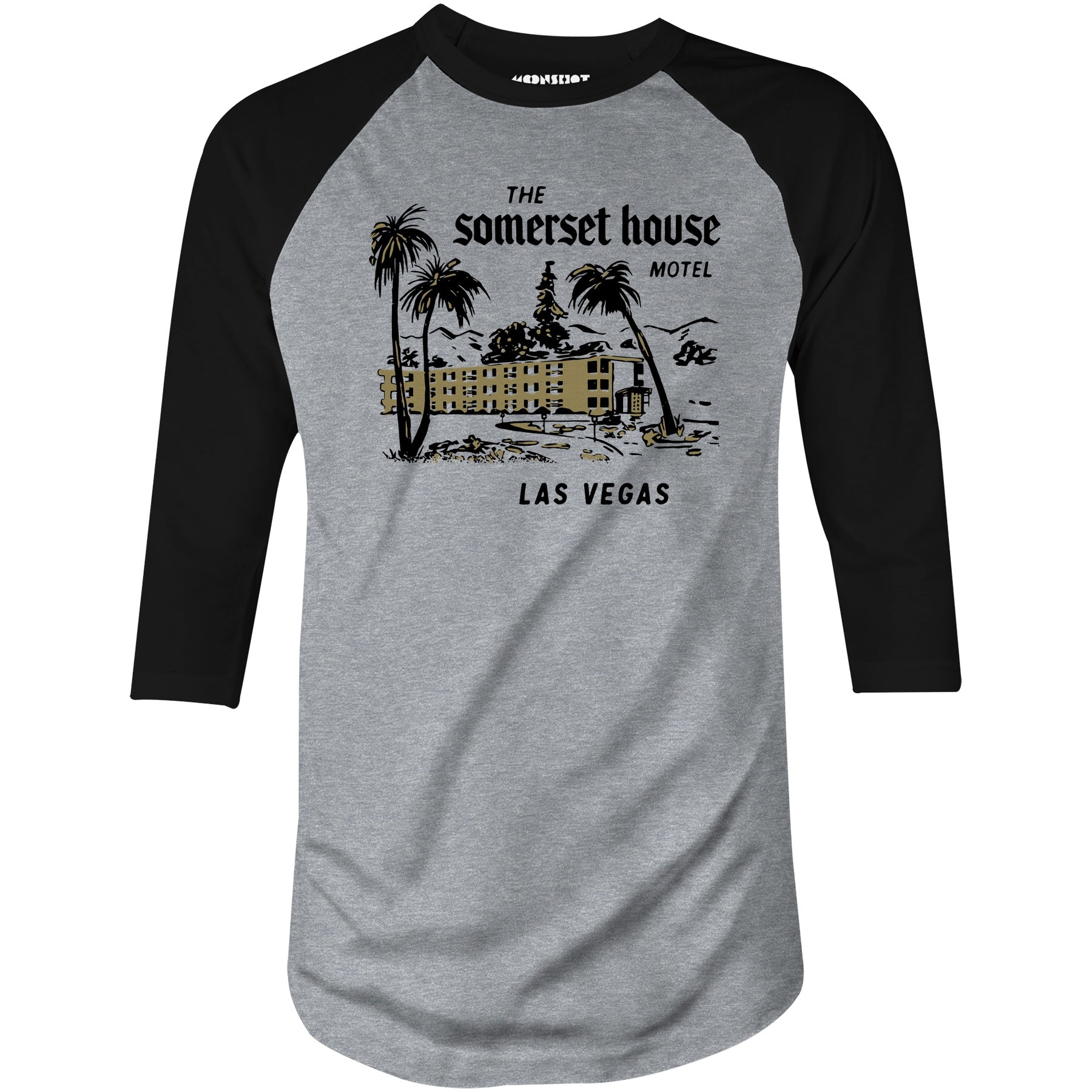 The Somerset House Motel - Vintage Las Vegas - 3/4 Sleeve Raglan T-Shirt