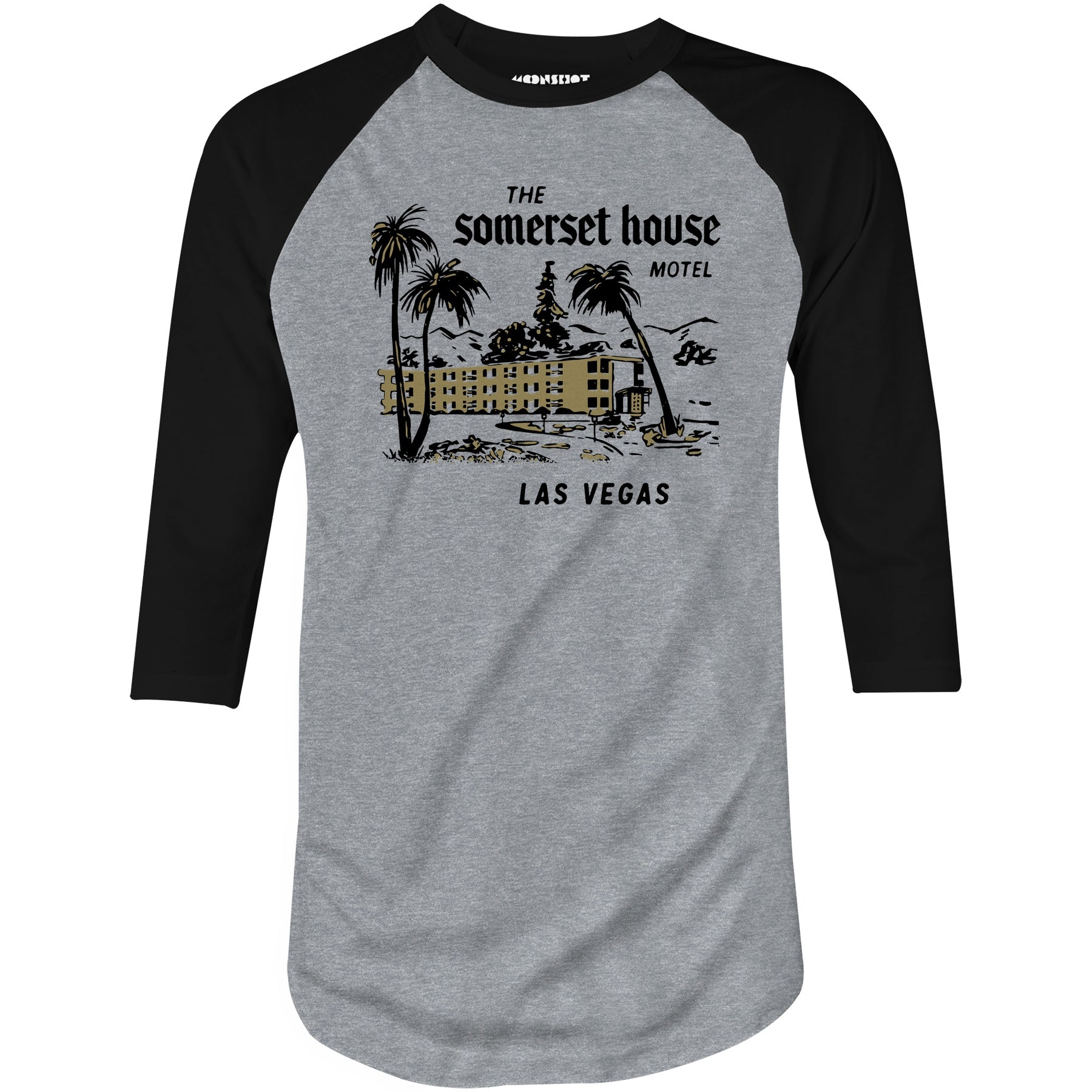The Somerset House Motel - Vintage Las Vegas - 3/4 Sleeve Raglan T-Shirt