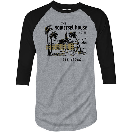 The Somerset House Motel - Vintage Las Vegas - 3/4 Sleeve Raglan T-Shirt