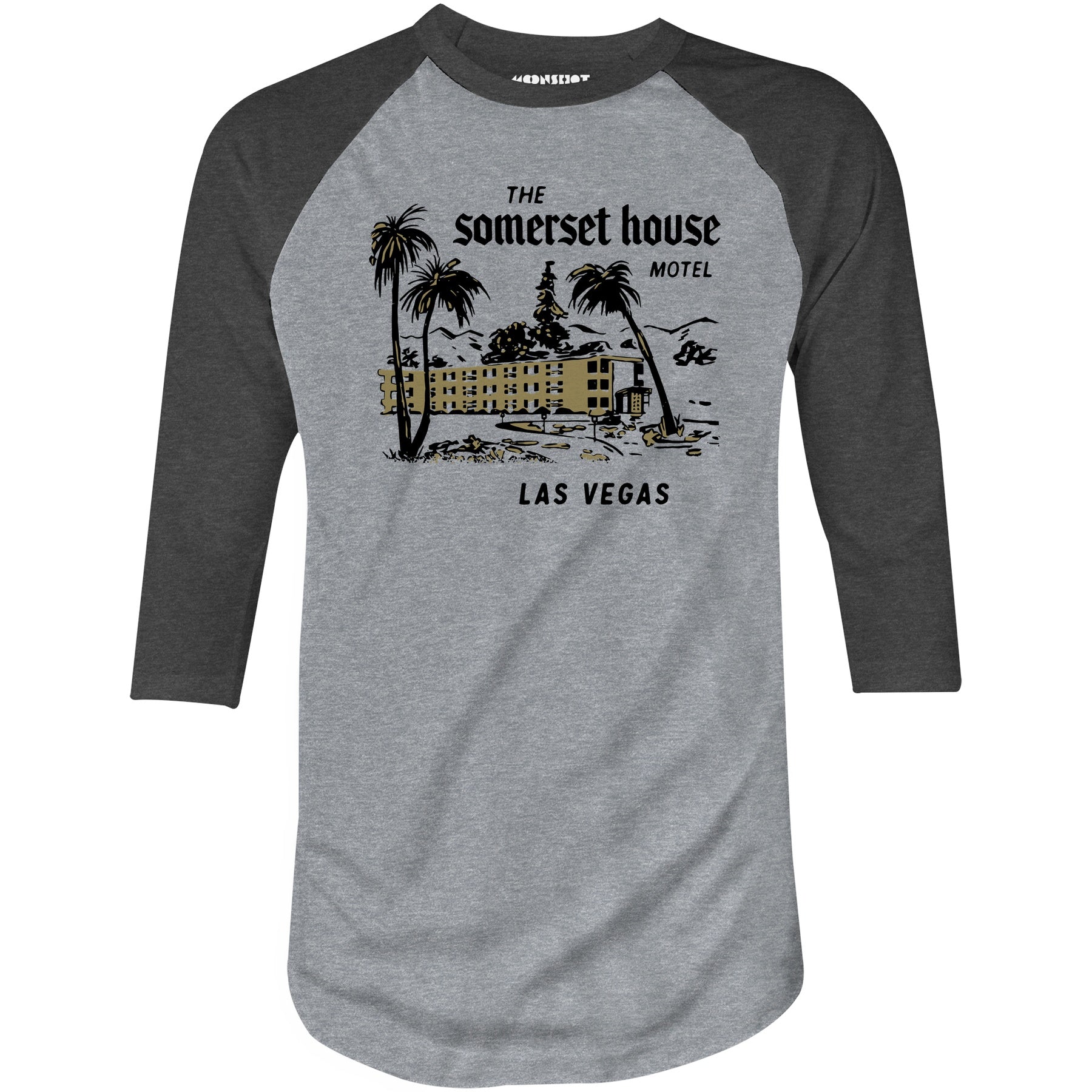 The Somerset House Motel - Vintage Las Vegas - 3/4 Sleeve Raglan T-Shirt