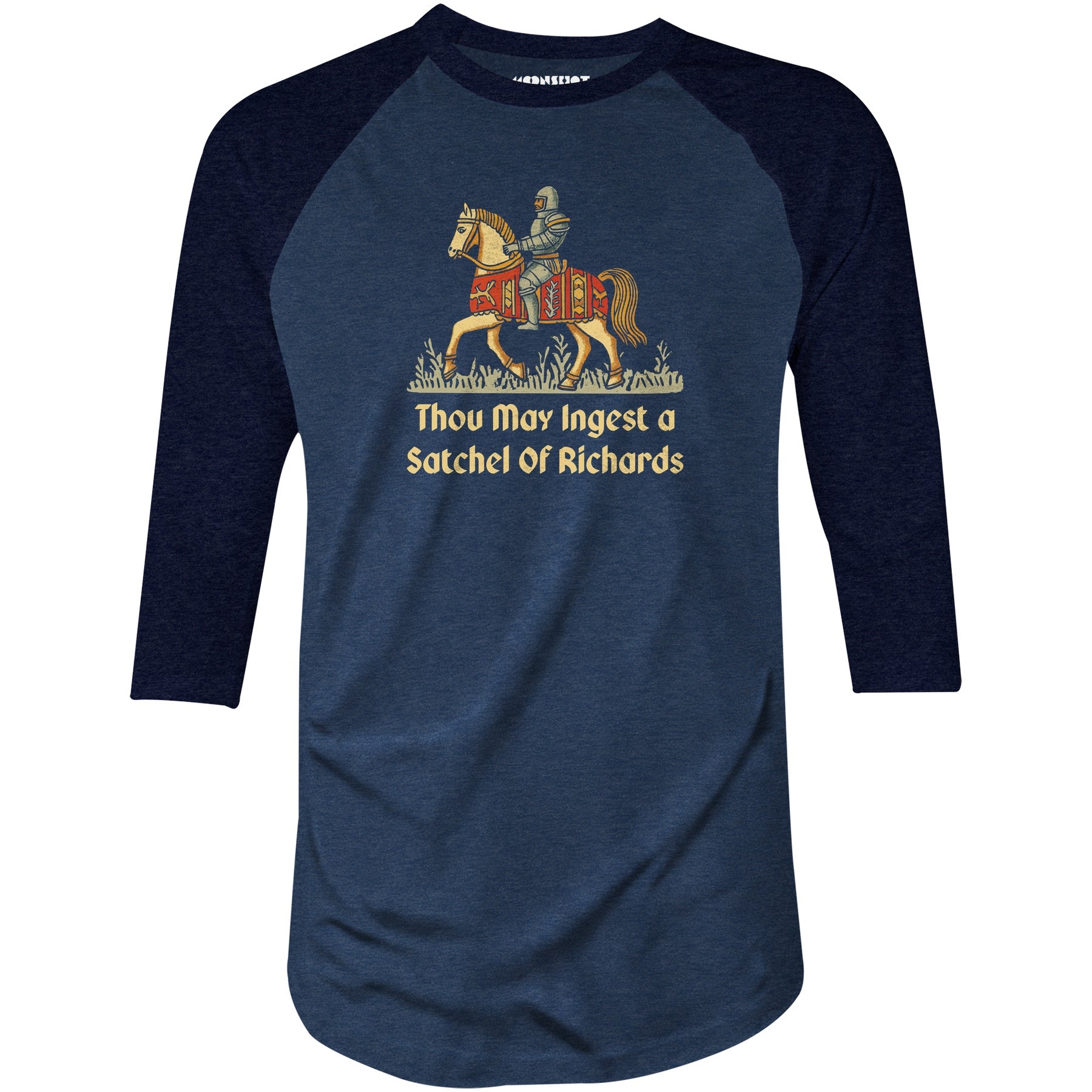 Thou May Ingest a Satchel of Richards v2 - 3/4 Sleeve Raglan T-Shirt
