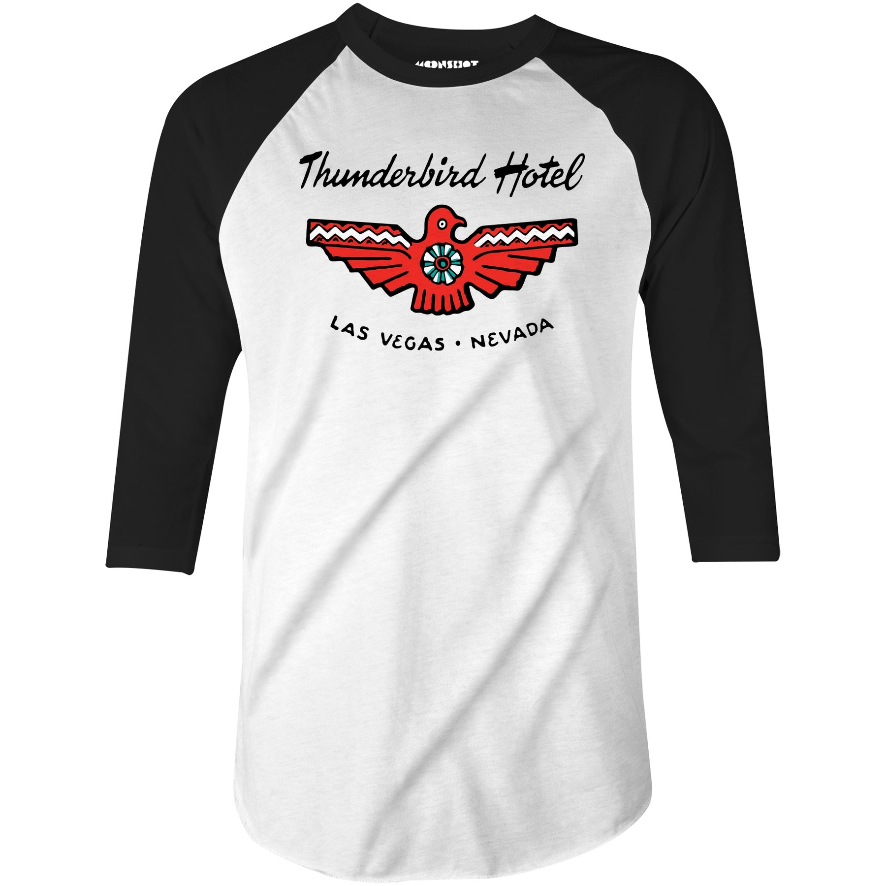 Thunderbird Hotel v6 - Vintage Las Vegas - 3/4 Sleeve Raglan T-Shirt