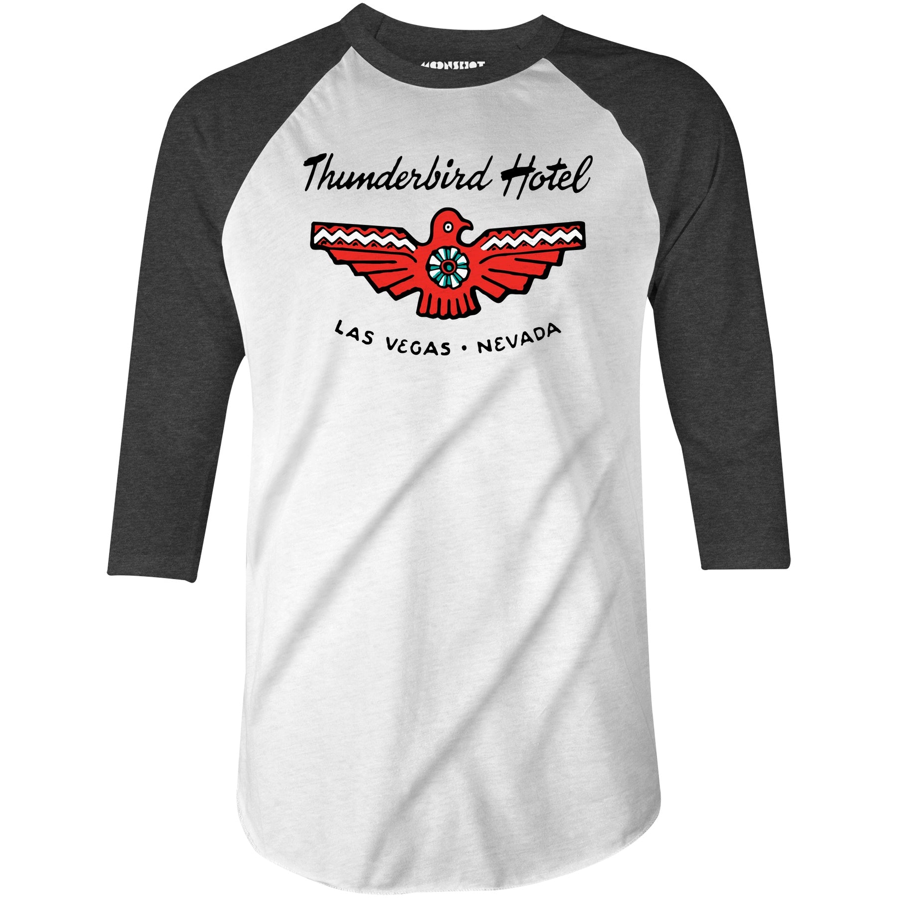 Thunderbird Hotel v6 - Vintage Las Vegas - 3/4 Sleeve Raglan T-Shirt