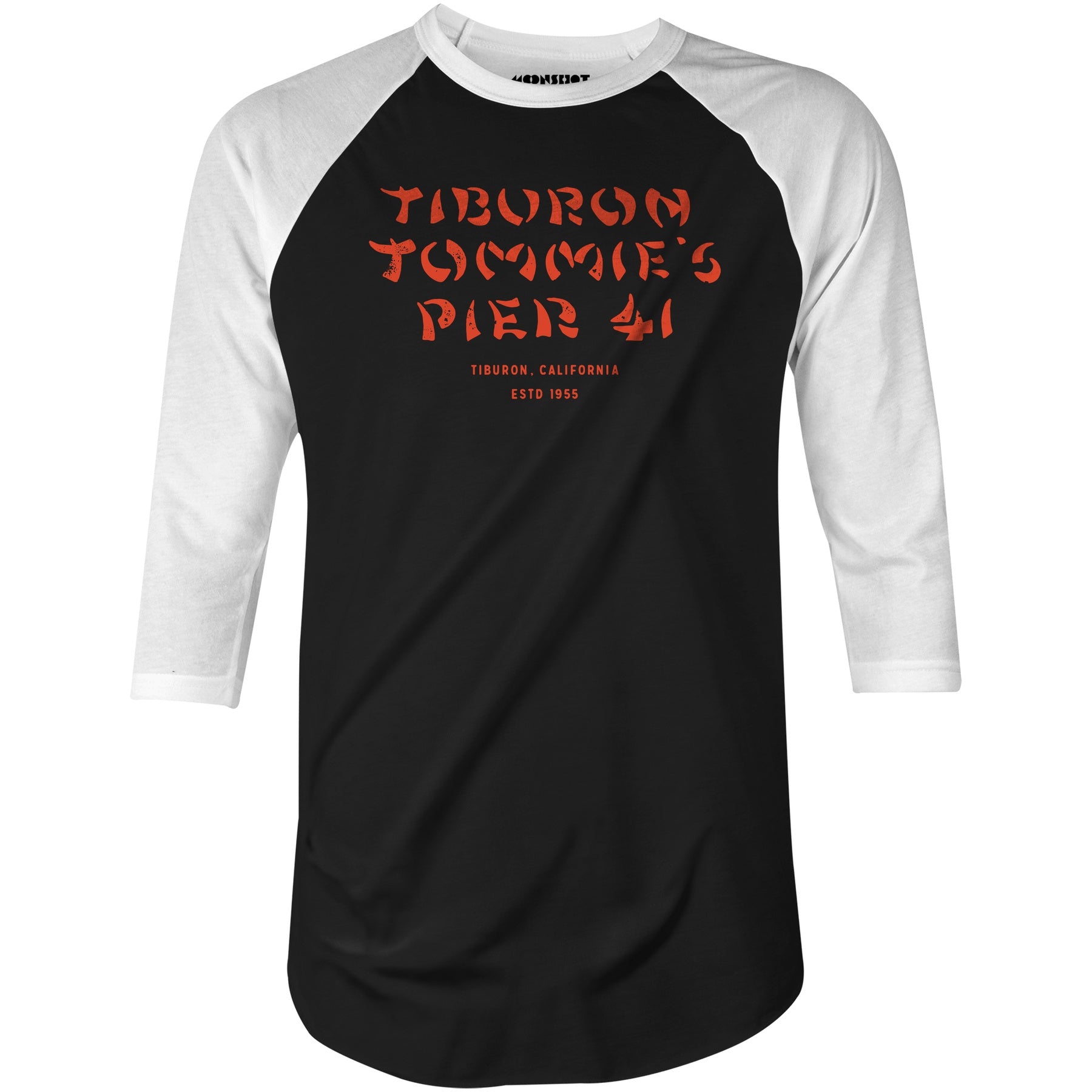 Tiburon Tommie's Pier 41 - Tiburon, CA - Vintage Tiki Bar - 3/4 Sleeve Raglan T-Shirt