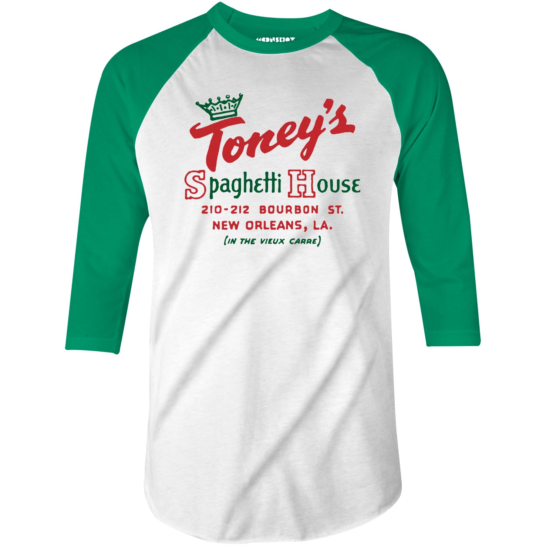 Toney's Spaghetti House - New Orleans, LA - Vintage Restaurant - 3/4 Sleeve Raglan T-Shirt