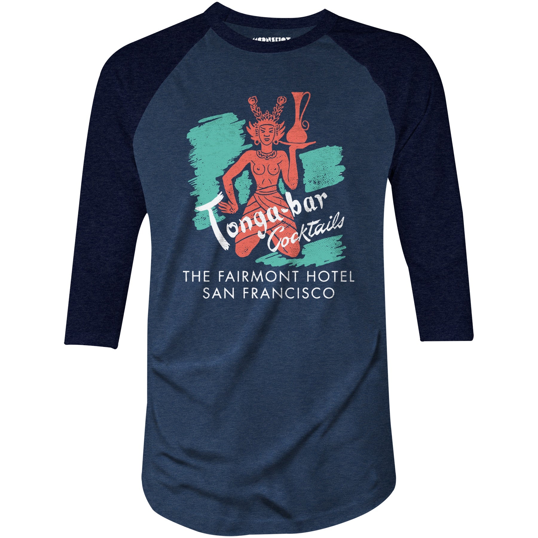 Tonga Room v2 - San Francisco, CA - Vintage Tiki Bar - 3/4 Sleeve Raglan T-Shirt