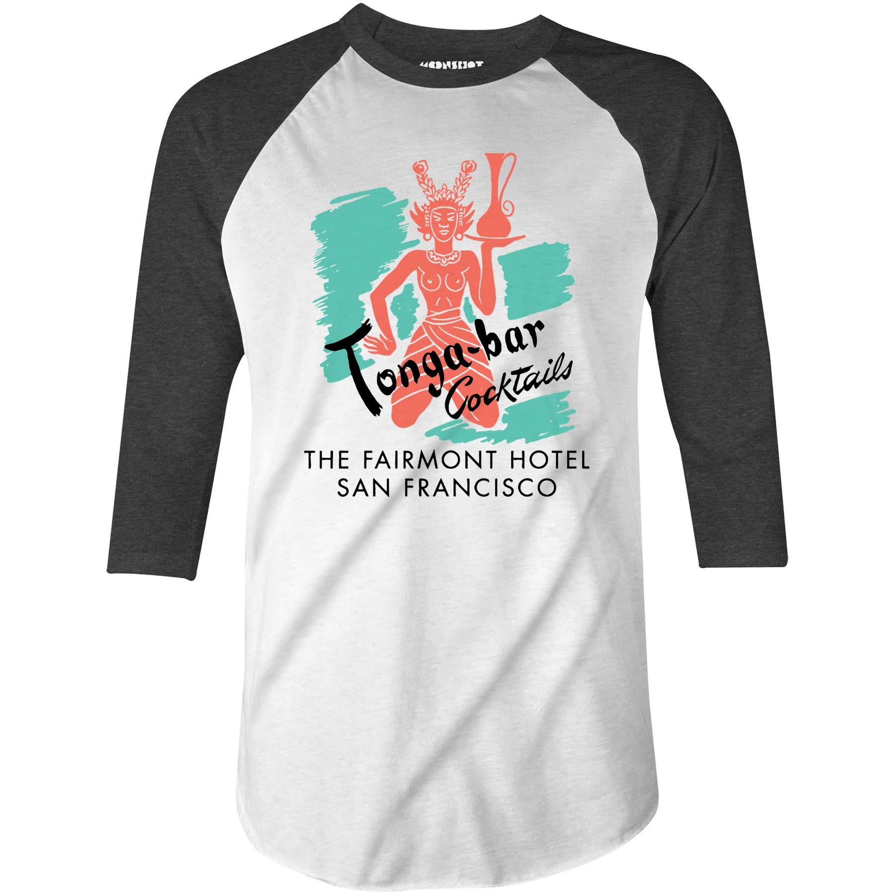 Tonga Room v2 - San Francisco, CA - Vintage Tiki Bar - 3/4 Sleeve Raglan T-Shirt