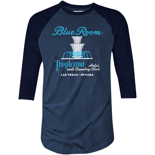 Tropicana Blue Room - Vintage Las Vegas - 3/4 Sleeve Raglan T-Shirt