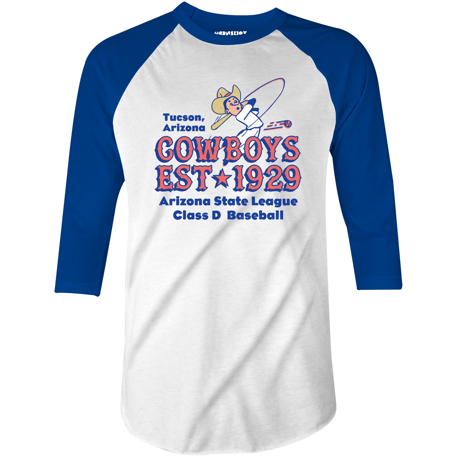 Tucson Cowboys - Arizona - Vintage Defunct Baseball Teams - 3/4 Sleeve Raglan T-Shirt