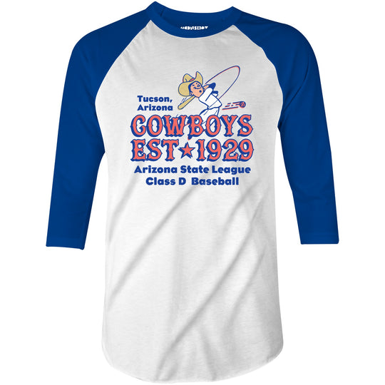 Tucson Cowboys - Arizona - Vintage Defunct Baseball Teams - 3/4 Sleeve Raglan T-Shirt