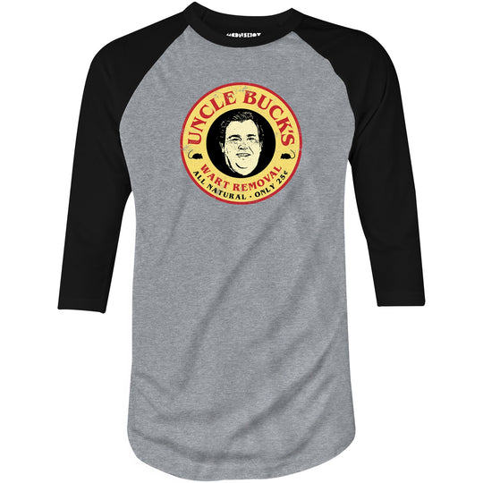 Uncle Buck's Wart Removal - 3/4 Sleeve Raglan T-Shirt