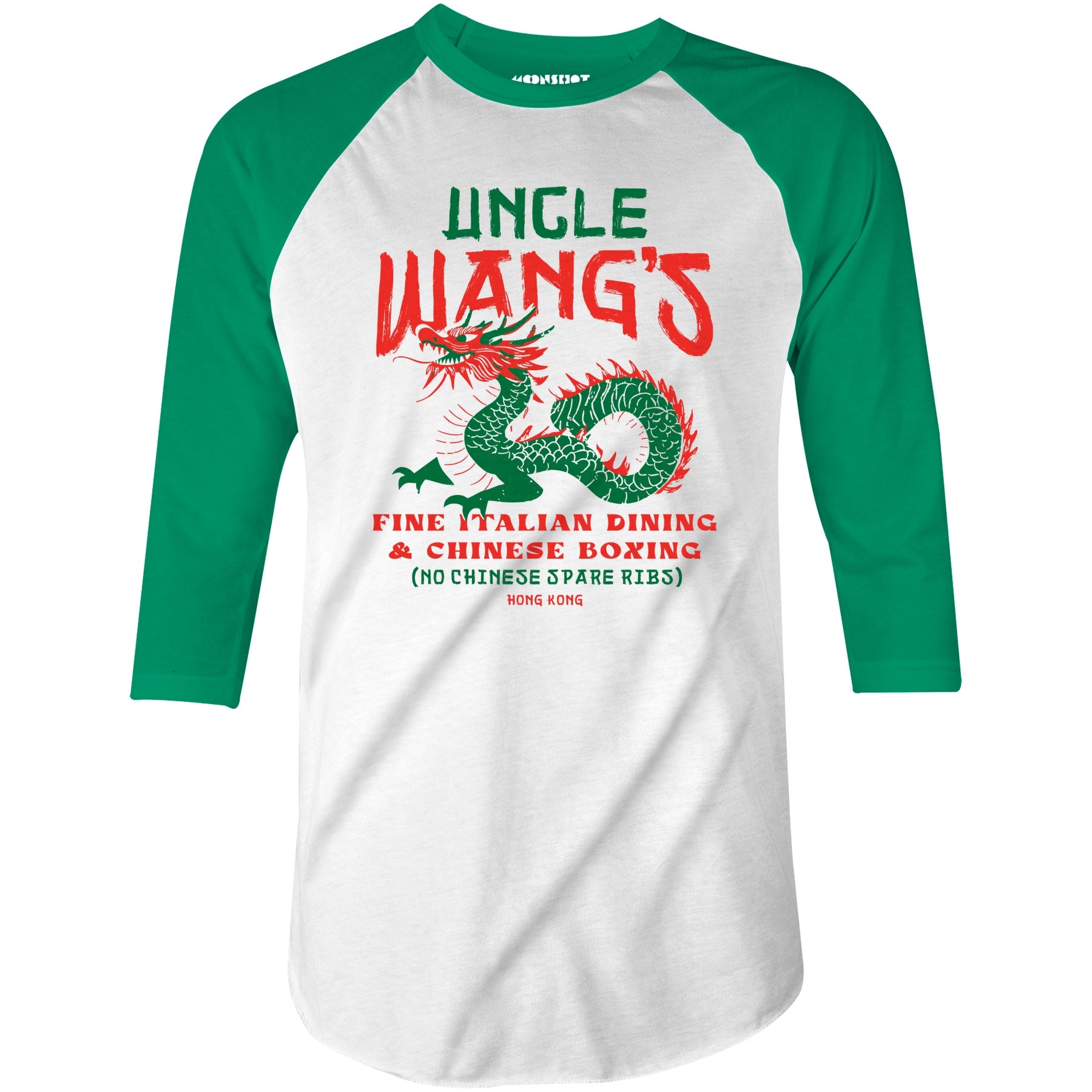 Uncle Wang's Fine Italian Dining & Chinese Boxing - 3/4 Sleeve Raglan T-Shirt