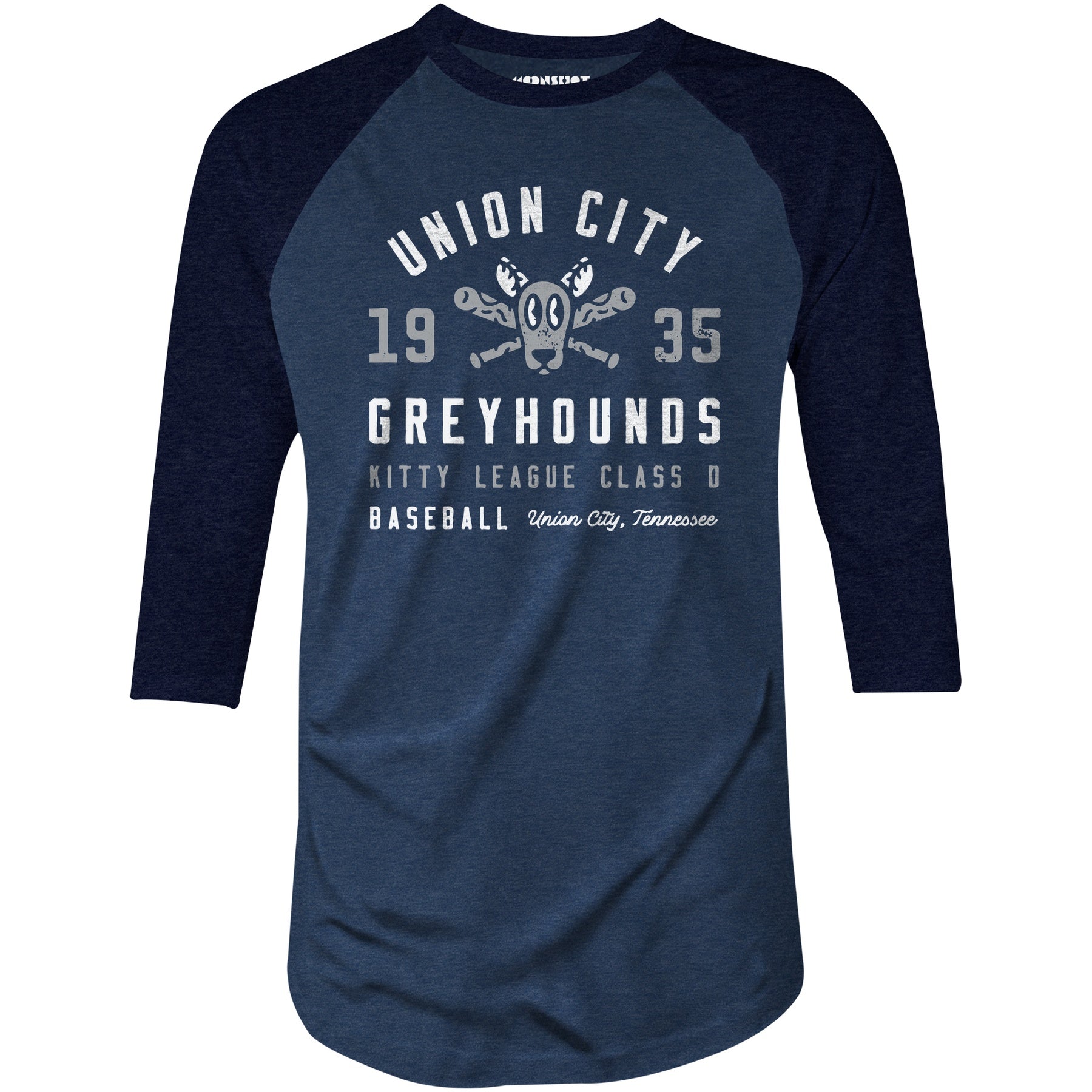 Union City Greyhounds - Tennessee - Vintage Defunct Baseball Teams - 3/4 Sleeve Raglan T-Shirt