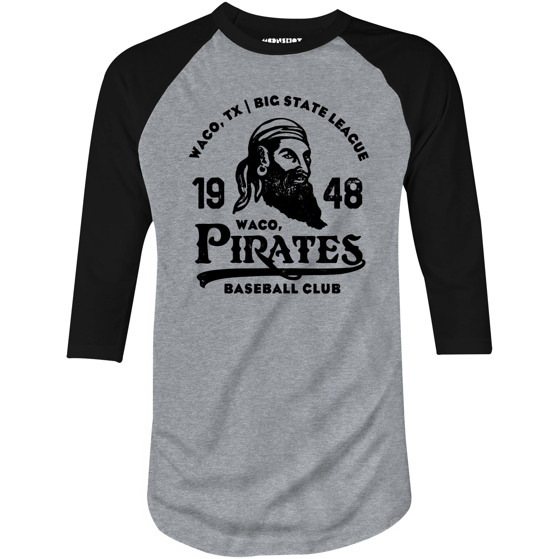 Waco Pirates - Texas - Vintage Defunct Baseball Teams - 3/4 Sleeve Raglan T-Shirt