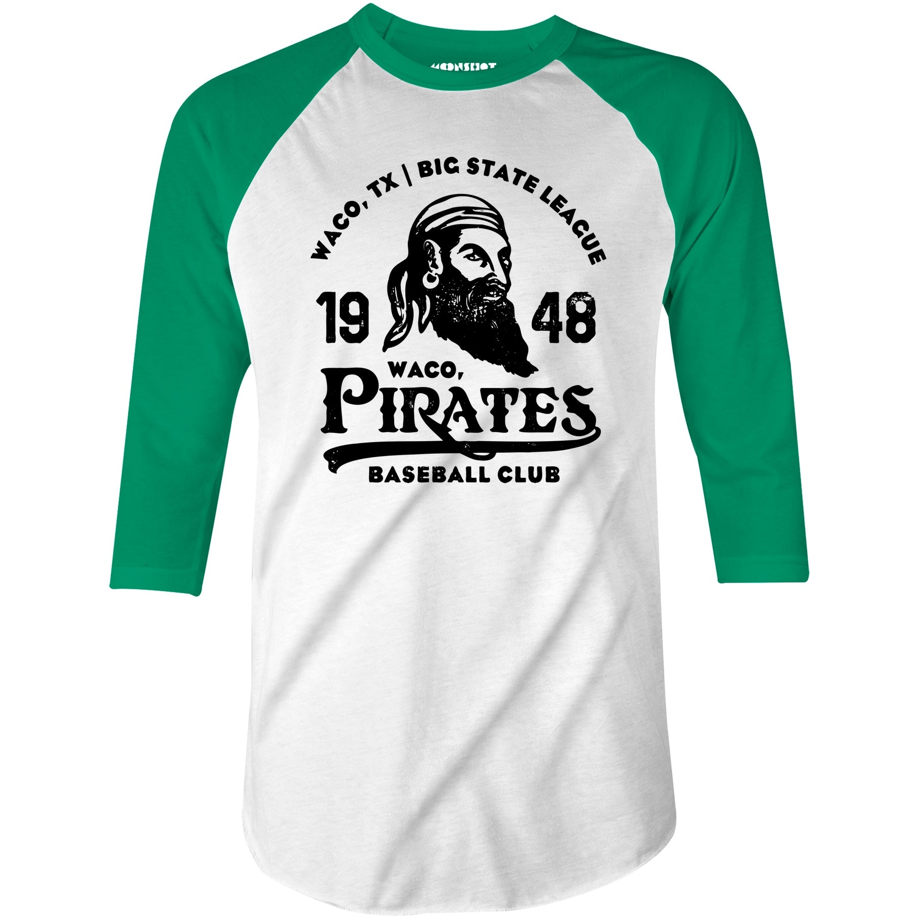 Waco Pirates - Texas - Vintage Defunct Baseball Teams - 3/4 Sleeve Raglan T-Shirt