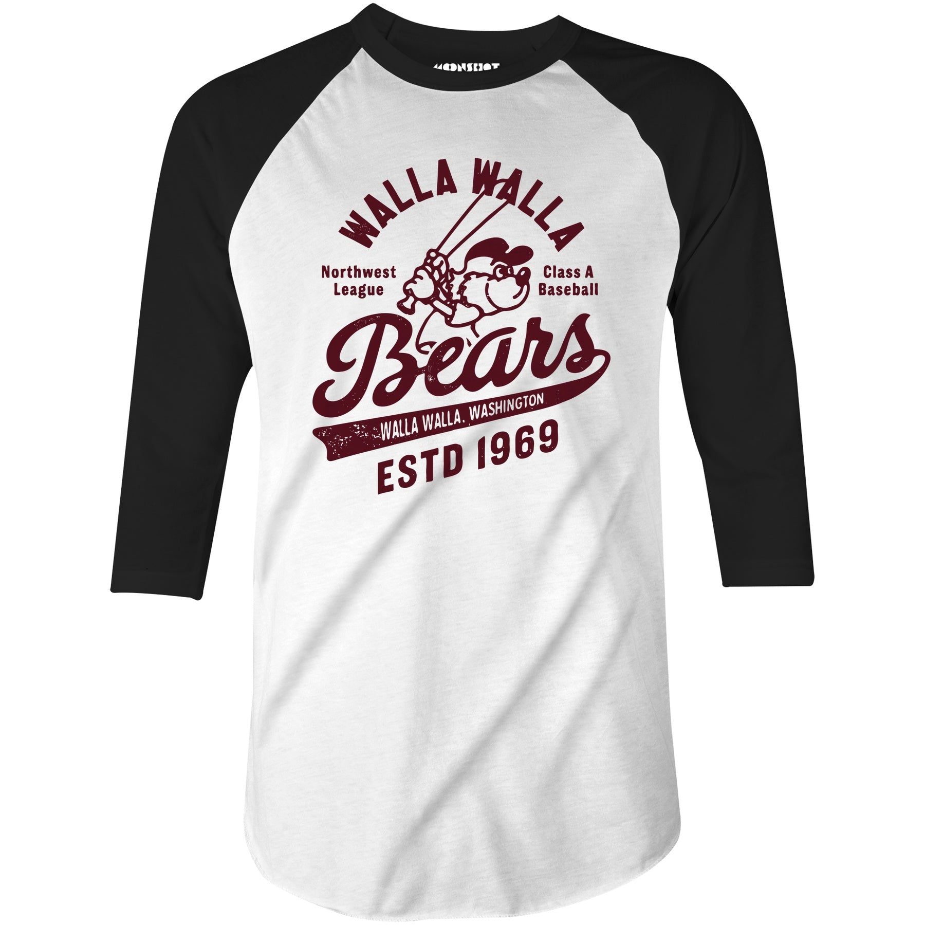 Walla Walla Bears - Washington - Vintage Defunct Baseball Teams - 3/4 Sleeve Raglan T-Shirt