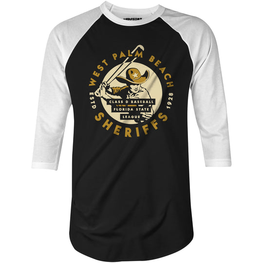 West Palm Beach Sheriffs - Florida - Vintage Defunct Baseball Teams - 3/4 Sleeve Raglan T-Shirt