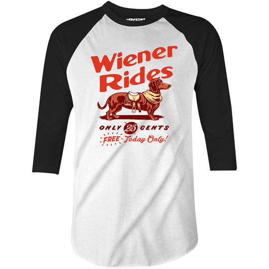 Wiener Rides - 3/4 Sleeve Raglan T-Shirt