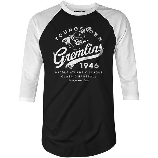 Youngstown Gremlins - Ohio - Vintage Defunct Baseball Teams - 3/4 Sleeve Raglan T-Shirt