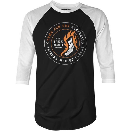 Yuma Sun sox - Arizona - Vintage Defunct Baseball Teams - 3/4 Sleeve Raglan T-Shirt