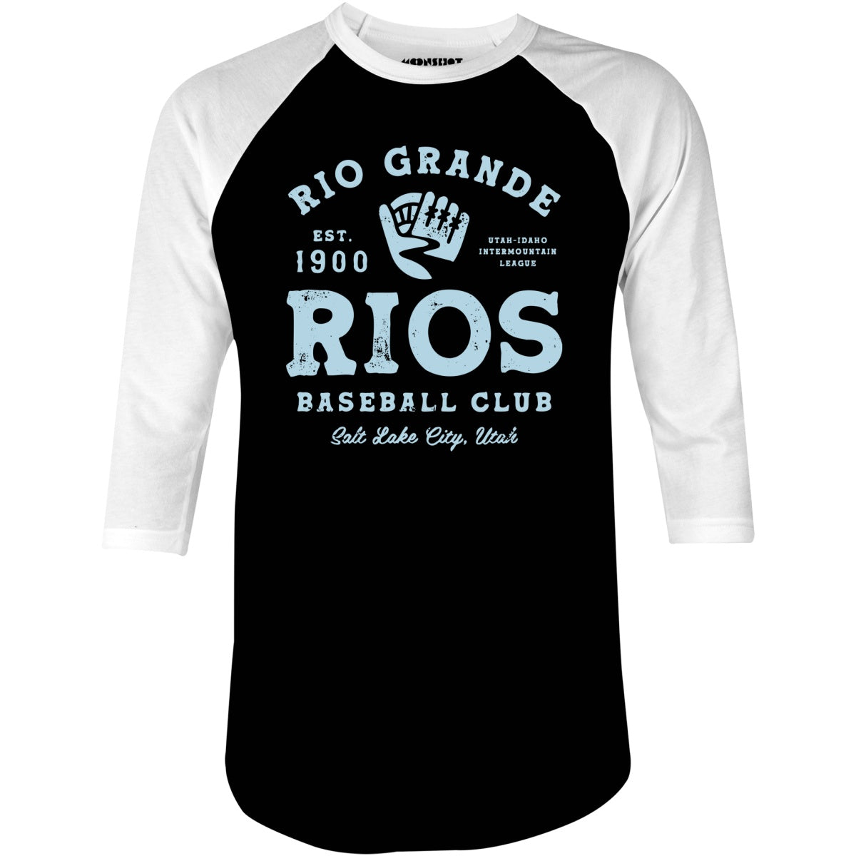 Rio Grande Rios - Utah - Vintage Defunct Baseball Teams - 3/4 Sleeve Raglan T-Shirt