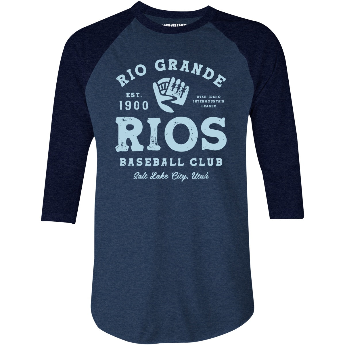 Rio Grande Rios - Utah - Vintage Defunct Baseball Teams - 3/4 Sleeve Raglan T-Shirt