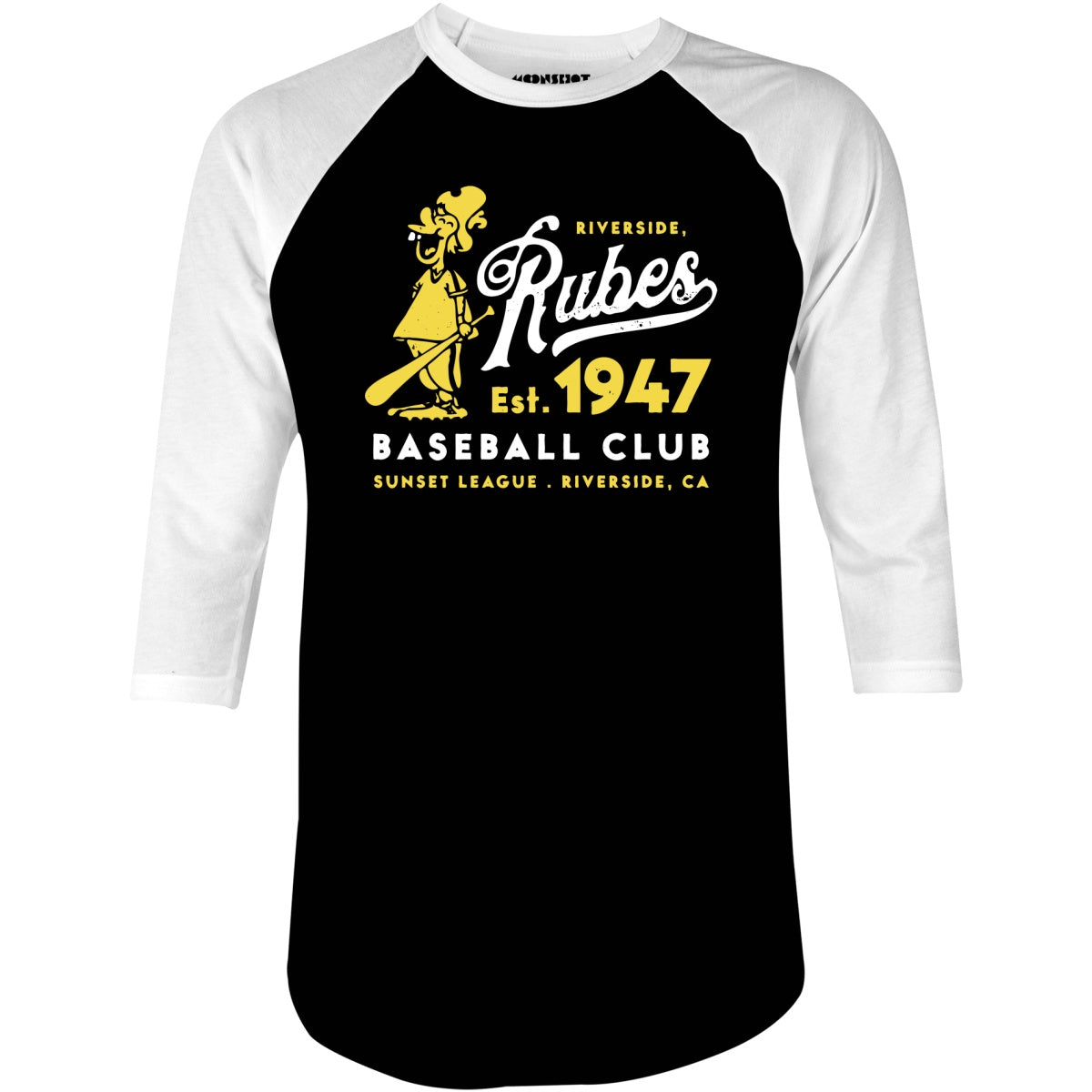 Riverside Rubes - California - Vintage Defunct Baseball Teams - 3/4 Sleeve Raglan T-Shirt